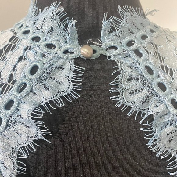 SAYLOR X Free People Dress Crochet Lace Cutout Back Mini Lace Eyelet Dress - Picture 2 of 4